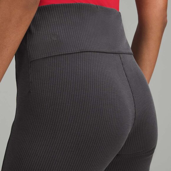 NWT Lululemon Ribbed Softstreme Flared Pant *Regular, Sz 8, BLACK - Picture 9 of 12